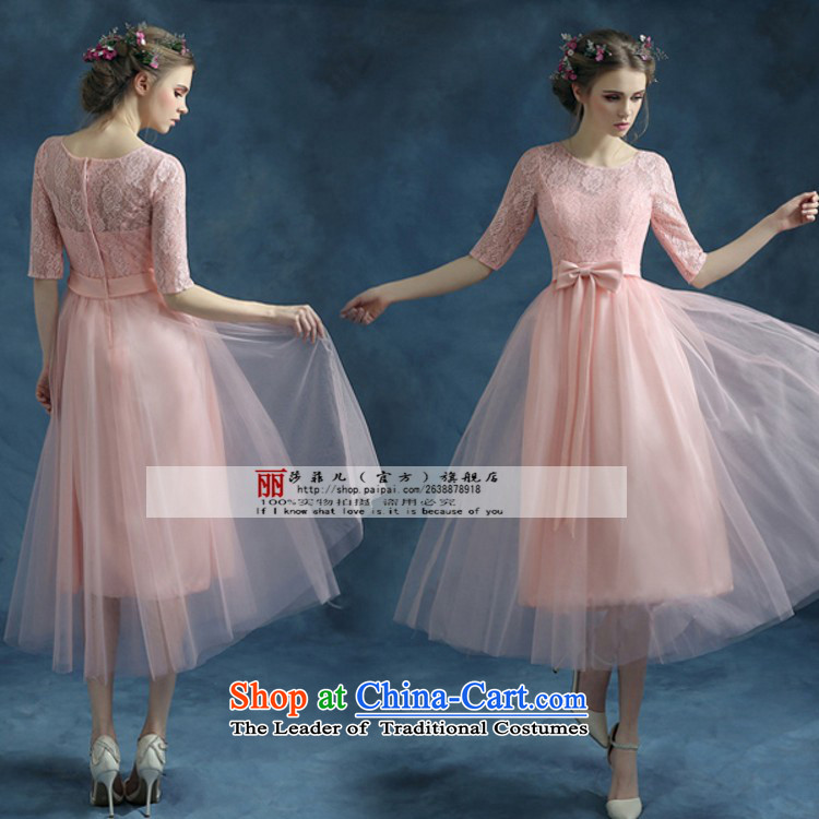 2015 new pink lace bride in bridesmaid cuff marriage bows wedding evening dress short of small dress 3307  XL pictures, price pink, brand platters! The elections are supplied in the national character of distribution, so action, buy now enjoy more preferential! As soon as possible.