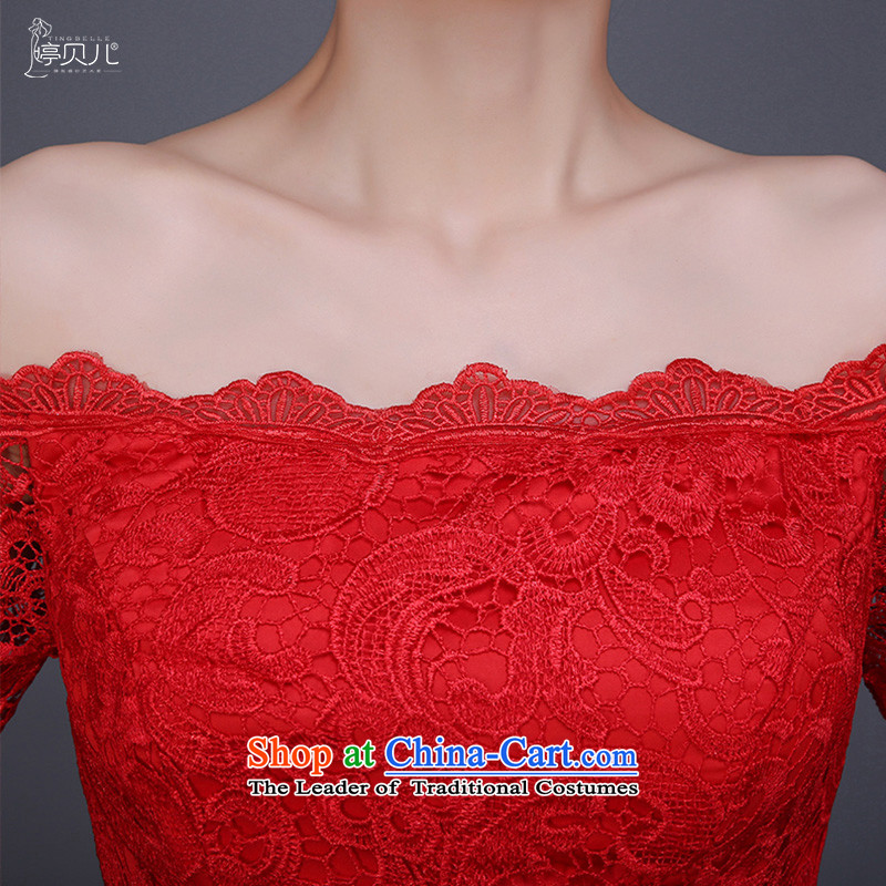 Beverly Ting bride bows services 2015 new autumn long word shoulder crowsfoot dress winter red dress red XXL, marriage Beverly Ting (tingbeier) , , , shopping on the Internet