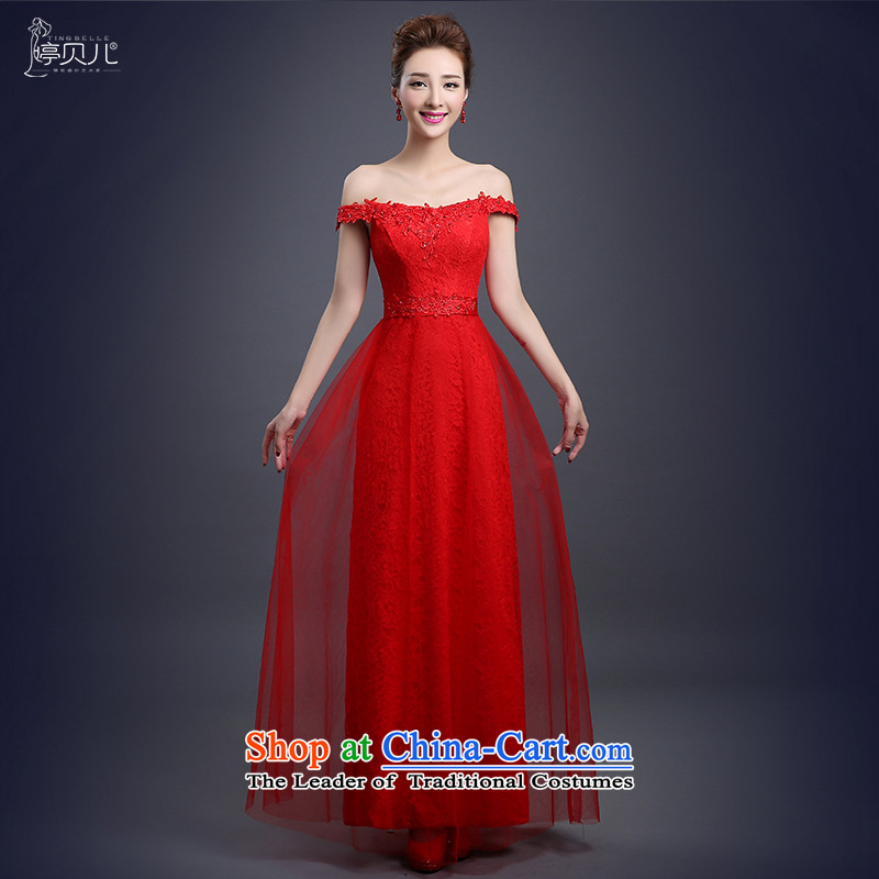 Beverly Ting bride services fall 2015 new drink, a field shoulder length, banquet evening dresses red wedding dress pregnant women female red L