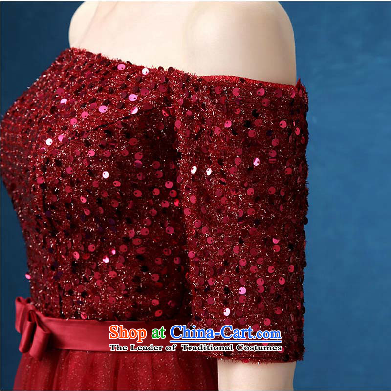 Wine red slotted shoulder marriages bows Services Chairman of wedding dresses 2015 winter from 7,692 new dark red tailored please contact customer service, pure love bamboo yarn , , , shopping on the Internet
