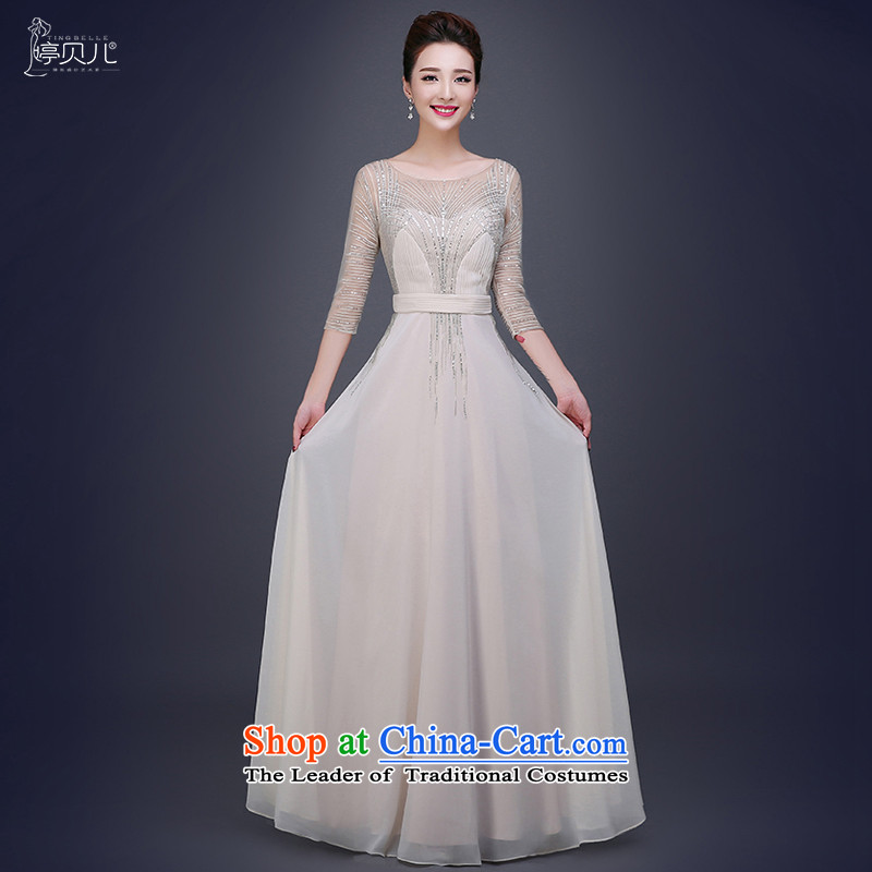 Beverly Ting evening dresses new 2015 Autumn marriages wedding mother long evening banquet dresses, under the auspices of the Annual Services champagne color tailored please contact Customer Service