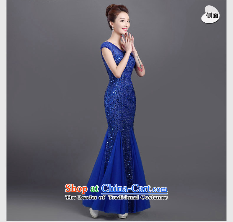 2015 new evening dresses, banquet dinner dress skirt autumn wedding wedding dresses long load mother large blue s picture, prices, brand platters! The elections are supplied in the national character of distribution, so action, buy now enjoy more preferential! As soon as possible.