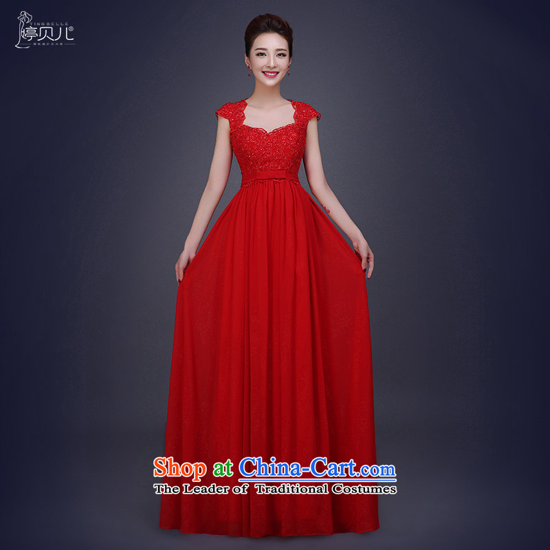 Beverly brides fall ting long_ Wedding Dress 2015 new fashion Red Top Loin video thin red?L