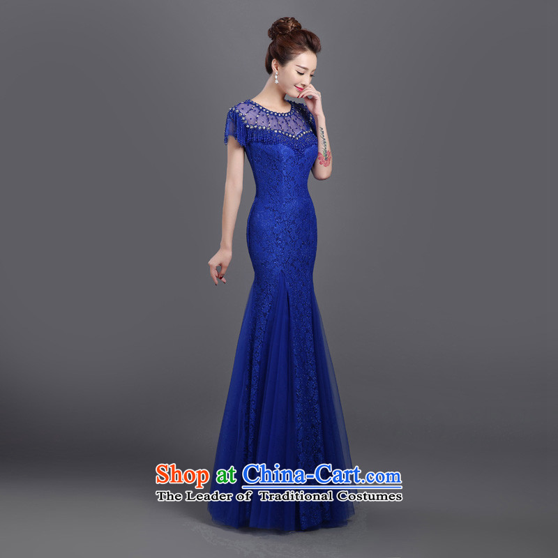 2015 new evening dresses long gown chorus of the persons chairing the dress female choral service long skirt costumes female blue shirt with the adapter according to xxl, shopping on the Internet has been pressed.