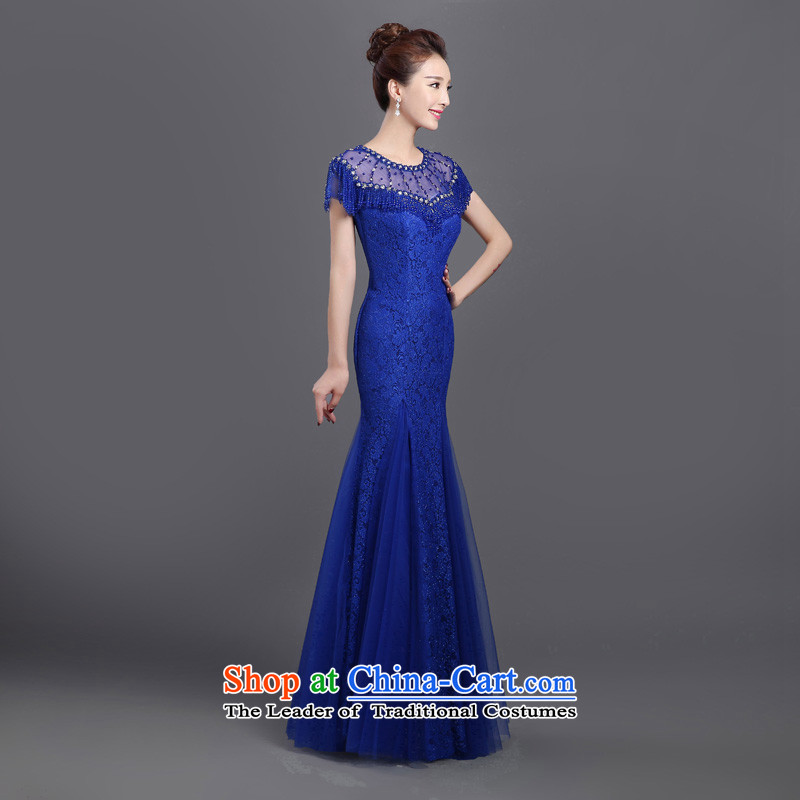 2015 new evening dresses long gown chorus of the persons chairing the dress female choral service long skirt costumes female blue shirt with the adapter according to xxl, shopping on the Internet has been pressed.