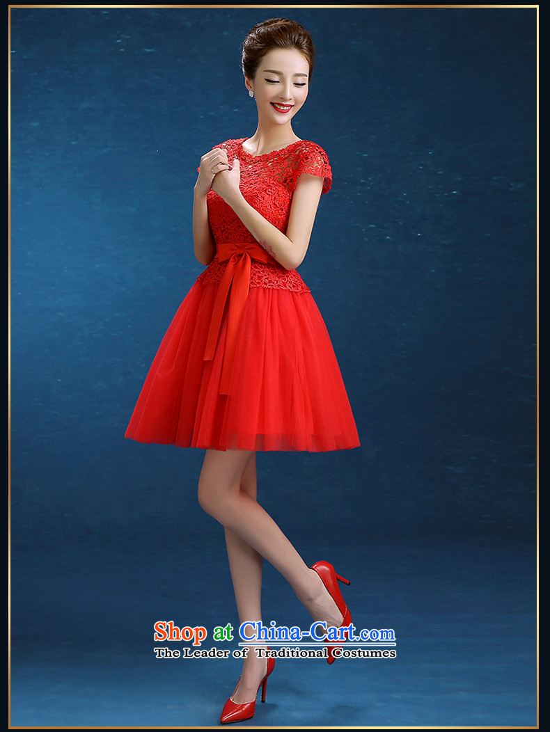 Rain-sang yi 2015 married women with new Wedding Dress Short of bows larger lace video thin red bridesmaid small dress LF233 RED XXL picture, prices, brand platters! The elections are supplied in the national character of distribution, so action, buy now enjoy more preferential! As soon as possible.