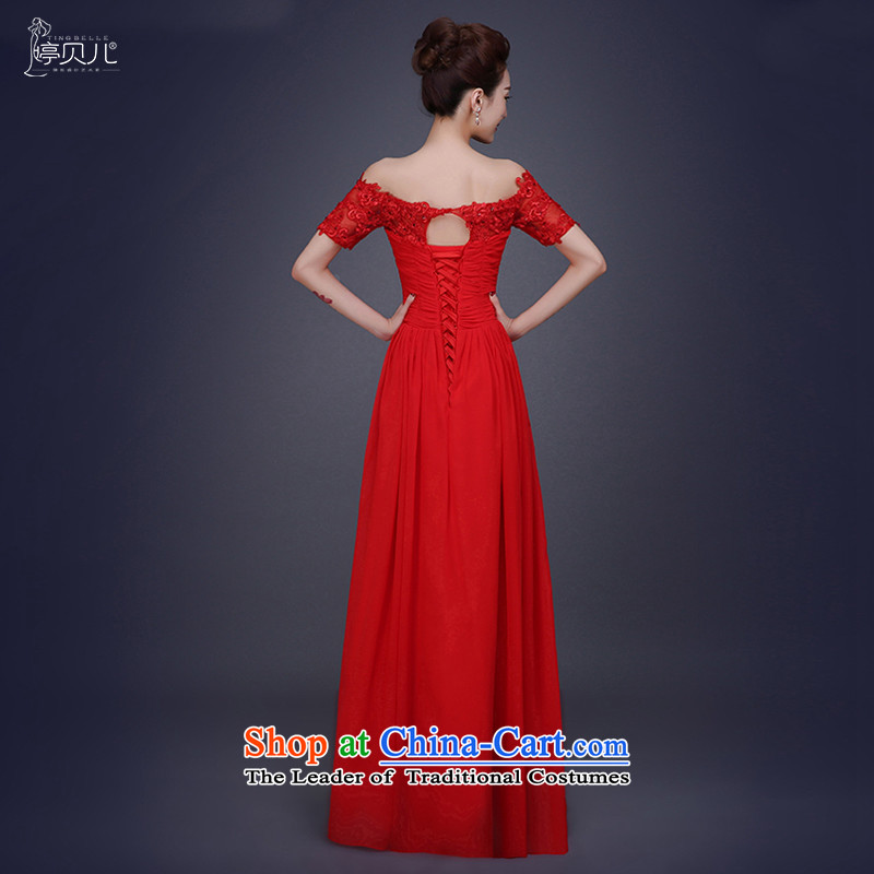 Beverly Ting 2015 new autumn and winter field shoulder length of wedding dress code red large pregnant women dress red , L, Beverly (tingbeier ting) , , , shopping on the Internet