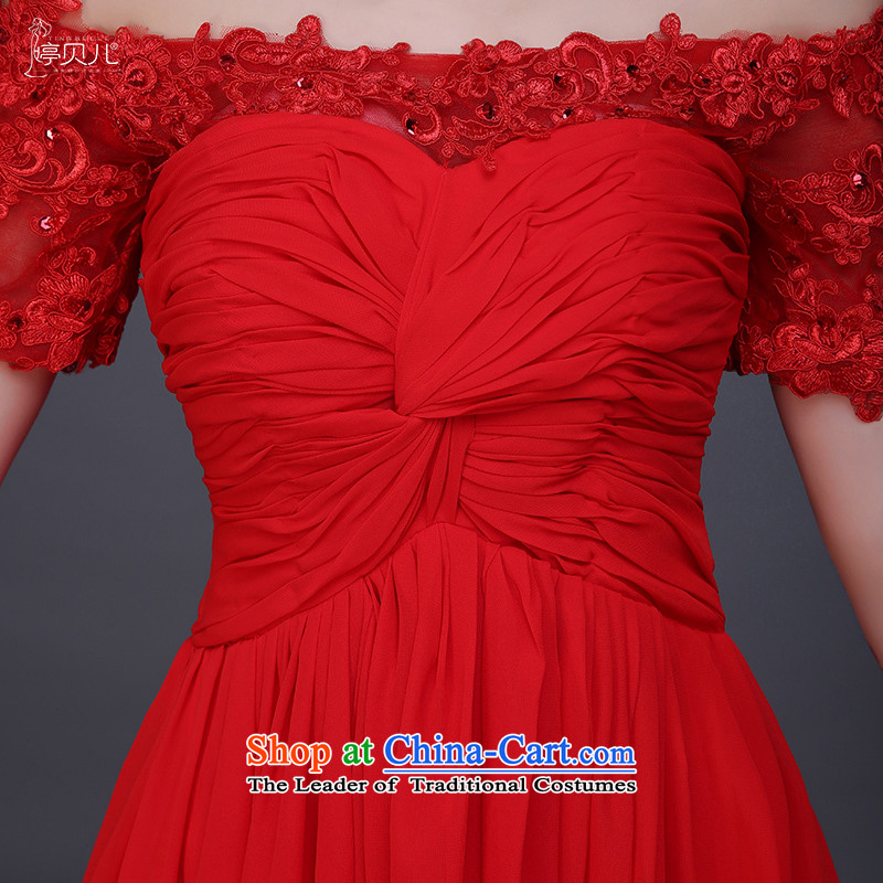 Beverly Ting 2015 new autumn and winter field shoulder length of wedding dress code red large pregnant women dress red , L, Beverly (tingbeier ting) , , , shopping on the Internet