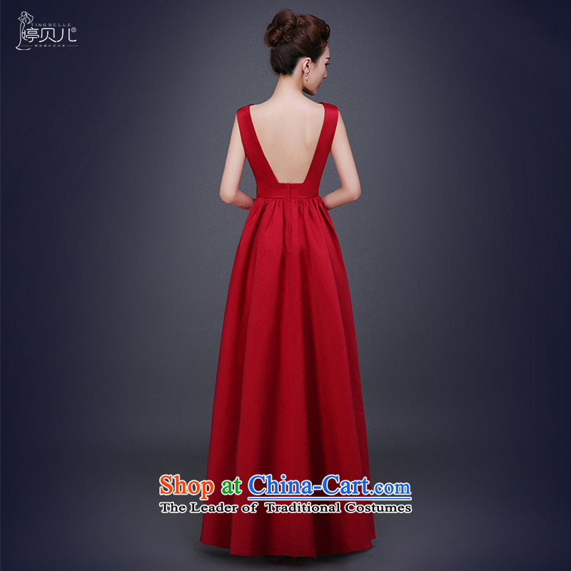Beverly Ting 2015 new bride bows services fall long wine red wedding dress girls under the auspices of betrothal festival evening dresses winter red XL, Beverly (tingbeier ting) , , , shopping on the Internet