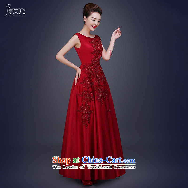 Beverly Ting 2015 new bride bows services fall long wine red wedding dress girls under the auspices of betrothal festival evening dresses winter red XL, Beverly (tingbeier ting) , , , shopping on the Internet