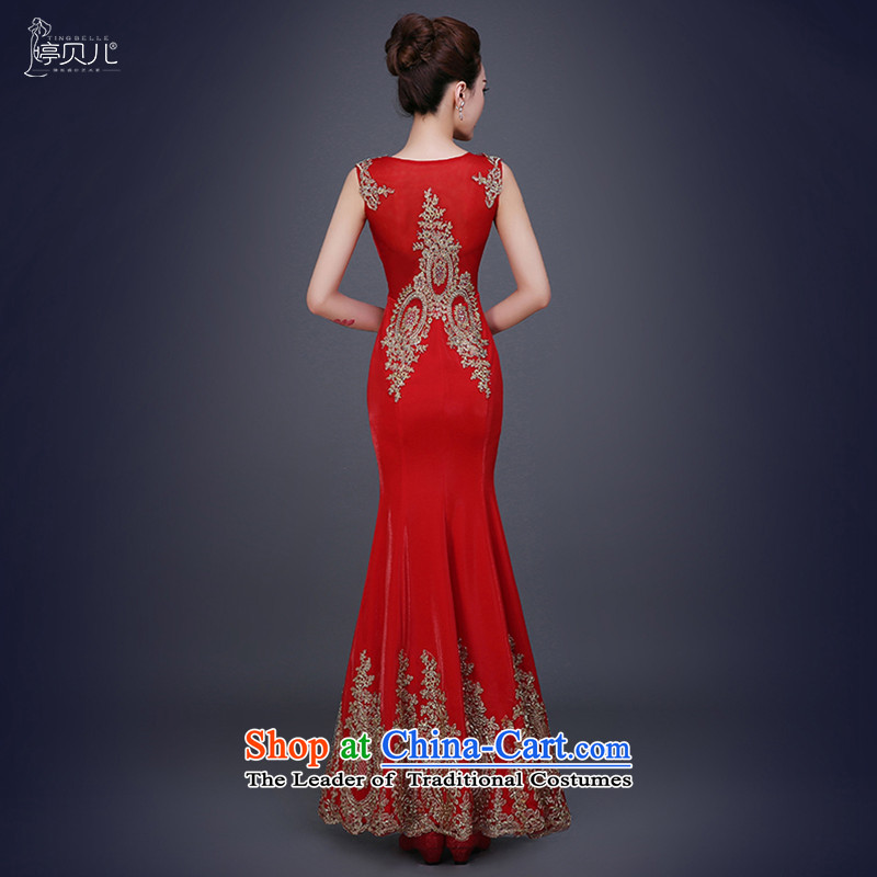 Beverly Ting 2015 new bride red autumn wedding dress stylish crowsfoot wedding Sau San long winter evening dresses red tailored please contact the service center, Beverly (tingbeier ting) , , , shopping on the Internet