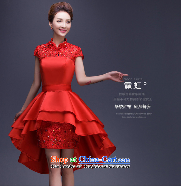 Beverly Ting 2015 before the new bride long after the short winter clothing bows wedding dress female betrothal small dress autumn stylish Diamond red L picture, prices, brand platters! The elections are supplied in the national character of distribution, so action, buy now enjoy more preferential! As soon as possible.