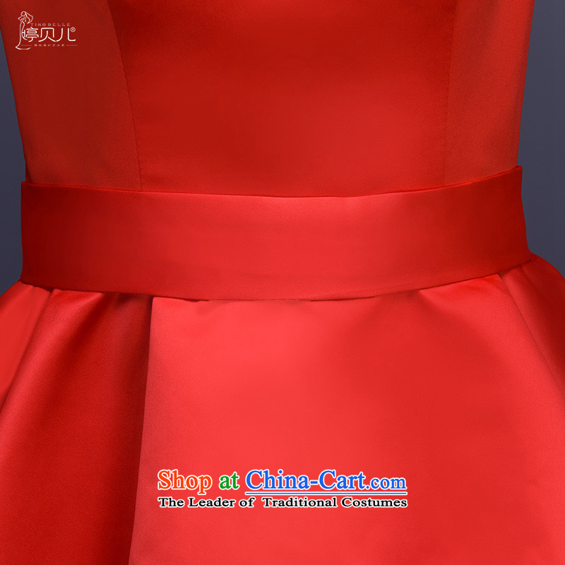Beverly Ting 2015 before the new bride long after the short winter clothing bows wedding dress female betrothal small dress autumn stylish Diamond red , L, Beverly (tingbeier ting) , , , shopping on the Internet