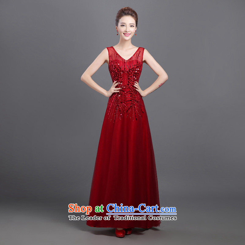 2015 new dress code word large shoulder length of lace moderator company dress evening dresses female annual red?s