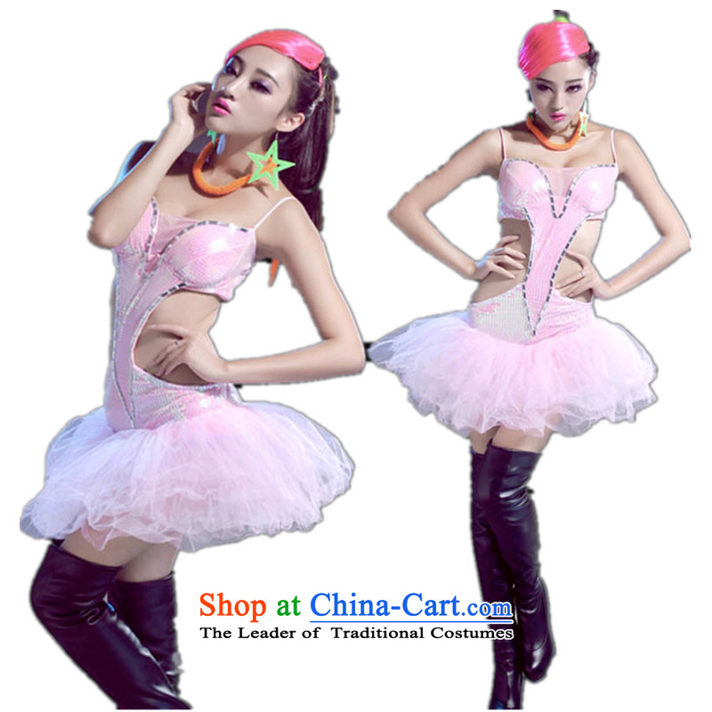2015 new sexy body Yi Jazz Dance Dance Steel Pipe atmosphere DS opening jazz singer stage costumes dance costumes will stage dovetail and dance show, pink shopping on the Internet has been pressed.
