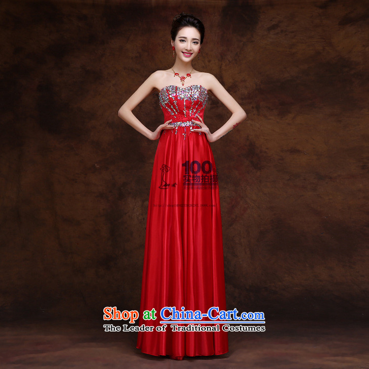 Charlene Choi Ling bride dress marriage services 2015 new bows stylish Sau San Red Diamond anointed chest bridesmaid evening dress red XXL picture, prices, brand platters! The elections are supplied in the national character of distribution, so action, buy now enjoy more preferential! As soon as possible.