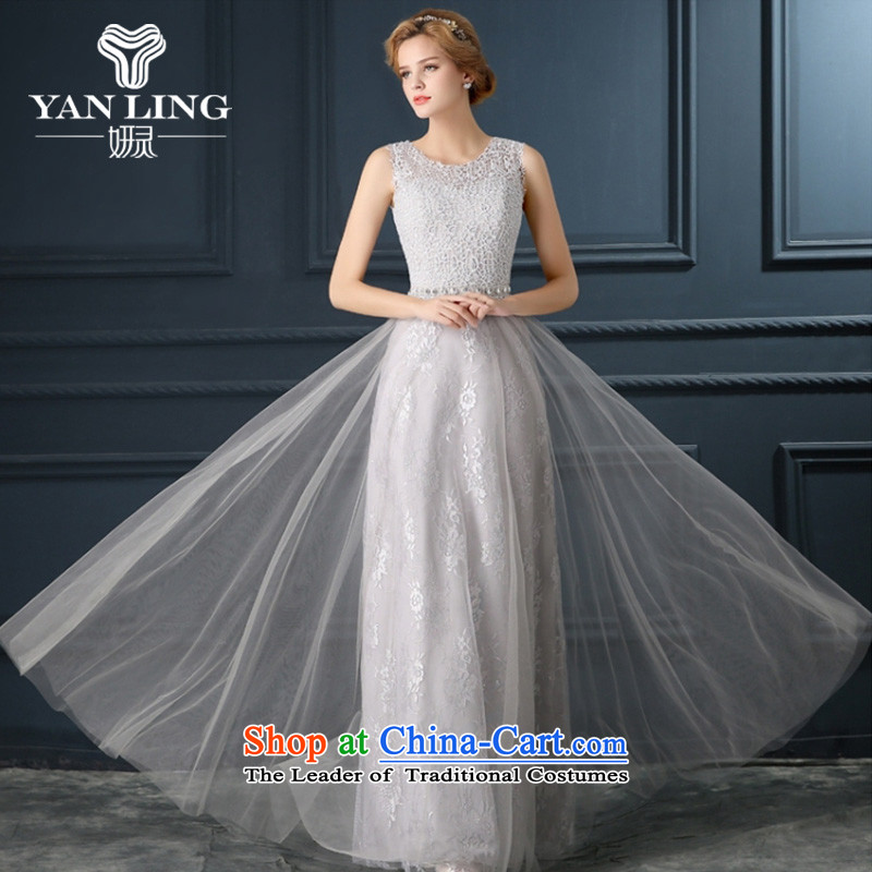 2015 summer evening dresses new moderator dress female long drink one field shoulder Gray Autumn lace bride replacing XL, Charlene Choi spirit has been pressed shopping on the Internet