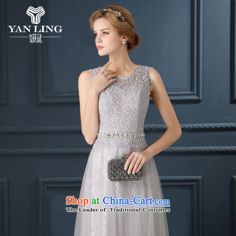 2015 summer evening dresses new moderator dress female long drink one field shoulder Gray Autumn lace bride replacing XL, Charlene Choi spirit has been pressed shopping on the Internet