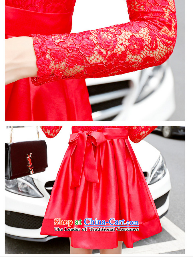 The 2015 autumn Jadeite Jade about women lace stitching of lap Sau San Korean bon bon skirt long-sleeved daily dress dresses 979 red XXL picture, prices, brand platters! The elections are supplied in the national character of distribution, so action, buy now enjoy more preferential! As soon as possible.