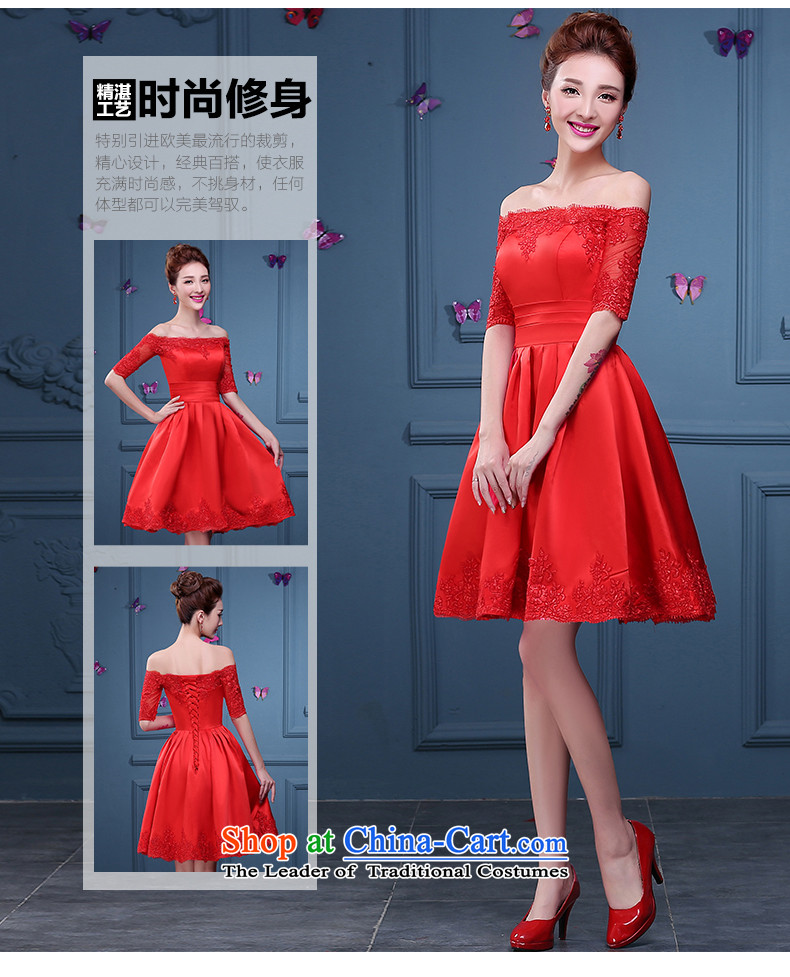 Tim red makeup bridesmaids new evening dress short skirt the word in the Cuff shoulder marriages bows services wedding dresses wine red bridal dresses LF040 under the auspices of the annual long skirt L picture, prices, brand platters! The elections are supplied in the national character of distribution, so action, buy now enjoy more preferential! As soon as possible.