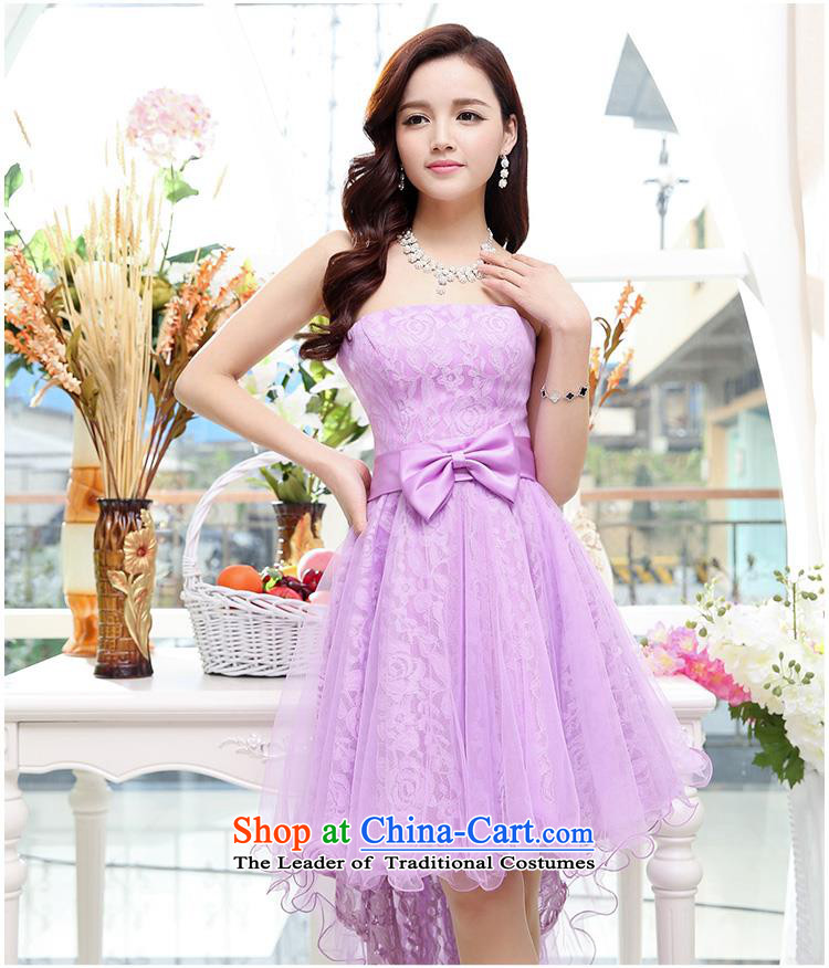 Upscale dress 2015 Summer new anointed chest dresses Dress Short long after the former bon bon skirt wrapped scoops gentlewoman wedding dress in Long Purple L picture, prices, brand platters! The elections are supplied in the national character of distribution, so action, buy now enjoy more preferential! As soon as possible.
