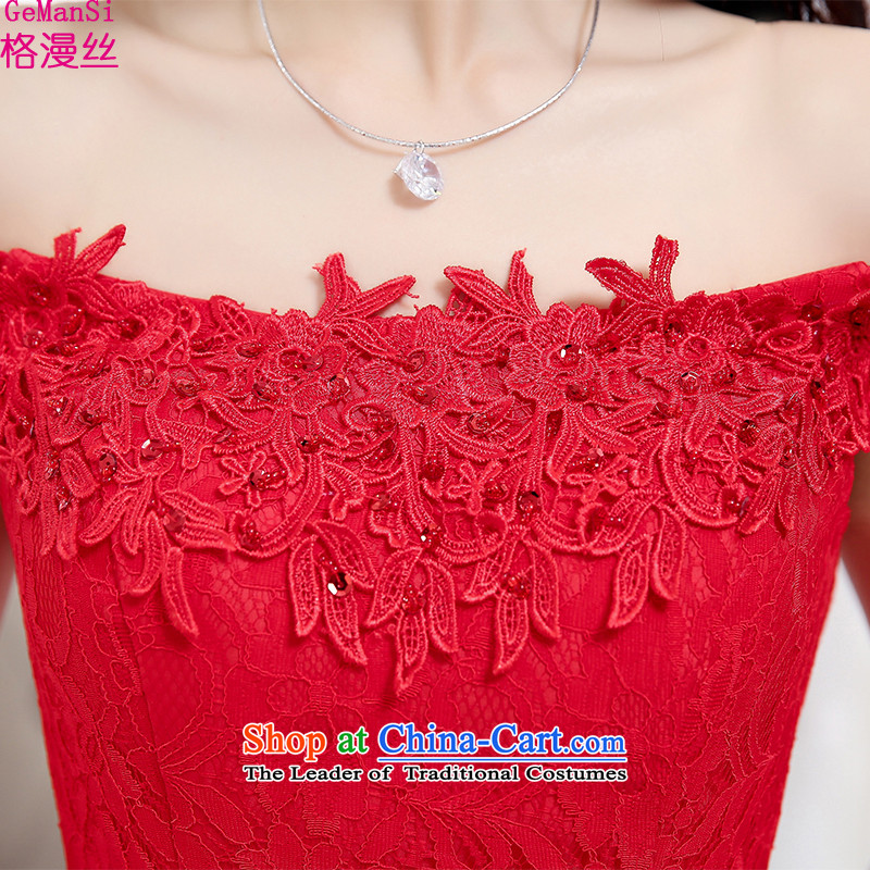 In spring and autumn 2015 GEMANSI population spread new bride wedding dress bows to red word crowsfoot dress shoulder straps long evening dresses red , L, of man (gemansi) , , , shopping on the Internet