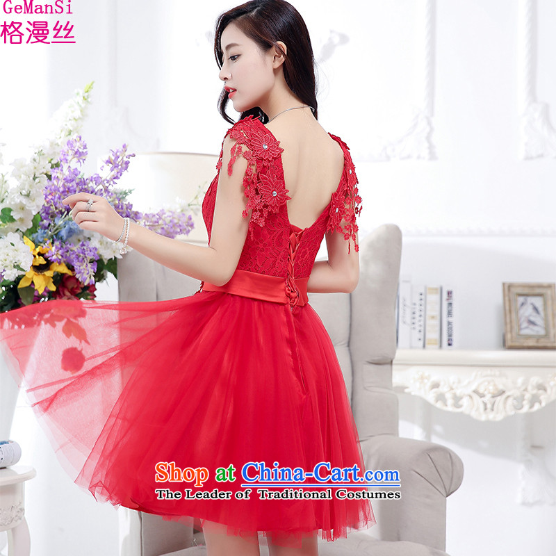 In the autumn of 2015, the population of Castores Magi GEMANSI load new bride back door dresses and sisters bows bridesmaid dress fur shawl lace dresses dress red S. (gemansi Castores Magi) , , , shopping on the Internet