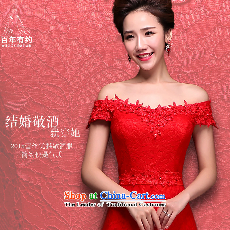 2015 Summer new bride replacing wedding dress moderator of a field shoulder red lace bows services fall under paragraph (c) Annual dress red s, Kyung-hae dreams wedding dress shopping on the Internet has been pressed.