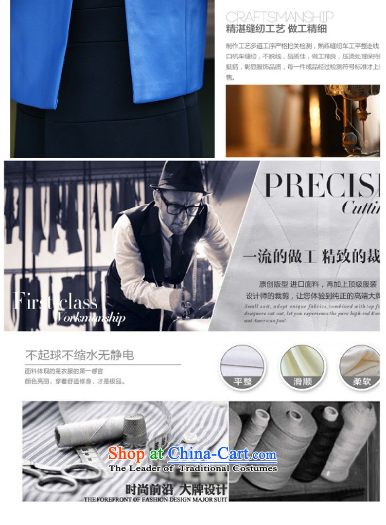 The 2015 autumn and winter new women's two kits dresses temperament long-sleeved OL Kit Sau San skirt early autumn leather jacket pure color small Heung-dresses 2 Blue XL Photo, prices, brand platters! The elections are supplied in the national character of distribution, so action, buy now enjoy more preferential! As soon as possible.