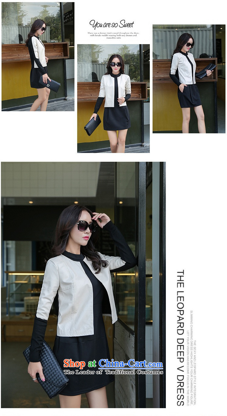 The 2015 autumn and winter new women's two kits dresses temperament long-sleeved OL Kit Sau San skirt early autumn leather jacket pure color small Heung-dresses 2 Blue XL Photo, prices, brand platters! The elections are supplied in the national character of distribution, so action, buy now enjoy more preferential! As soon as possible.