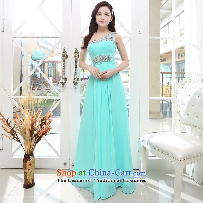 Upscale dress Summer 2015 new ultra long skirt dress single Shoulder Strap-to-ceiling petticoats evening dresses pink L,uyuk,,, shopping on the Internet