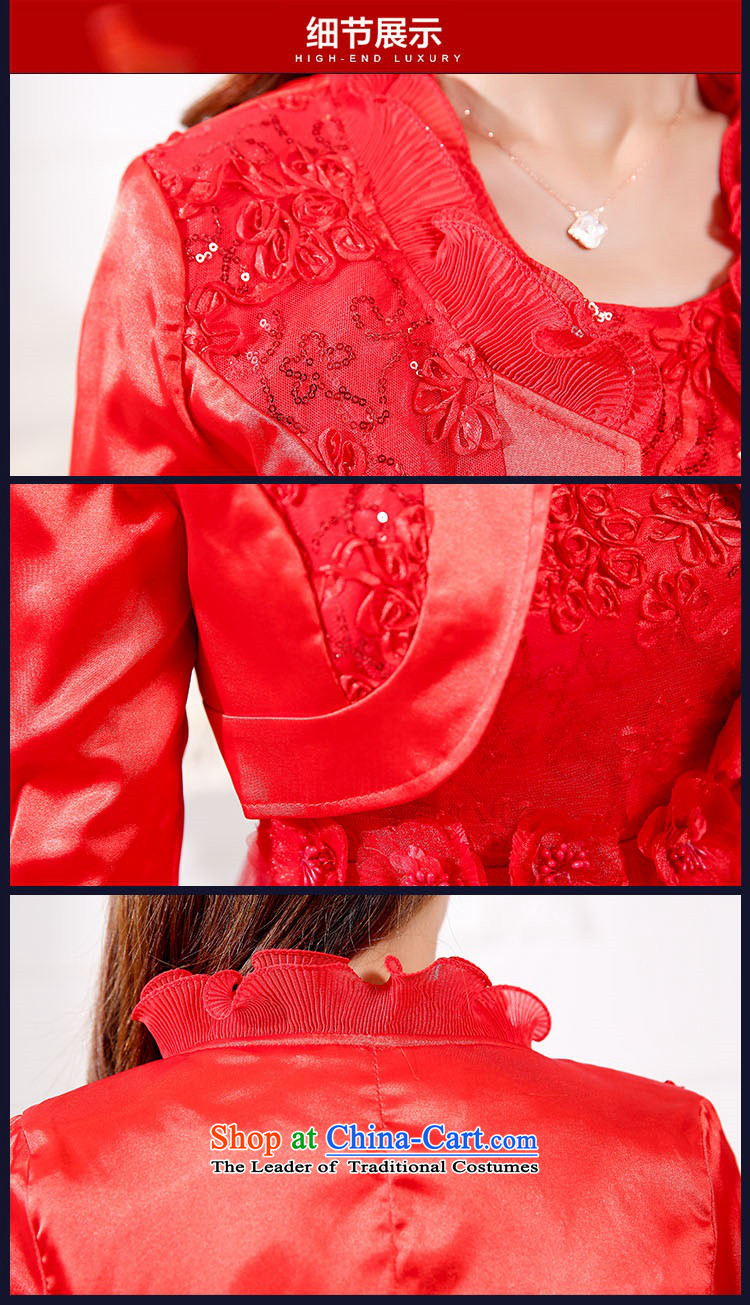 2015 Autumn and Winter Ms. New Red two kits strap bridal dresses Sau San video thin bon bon skirt banquet dinner dress in long) bows bridesmaid services 1 red L picture, prices, brand platters! The elections are supplied in the national character of distribution, so action, buy now enjoy more preferential! As soon as possible.