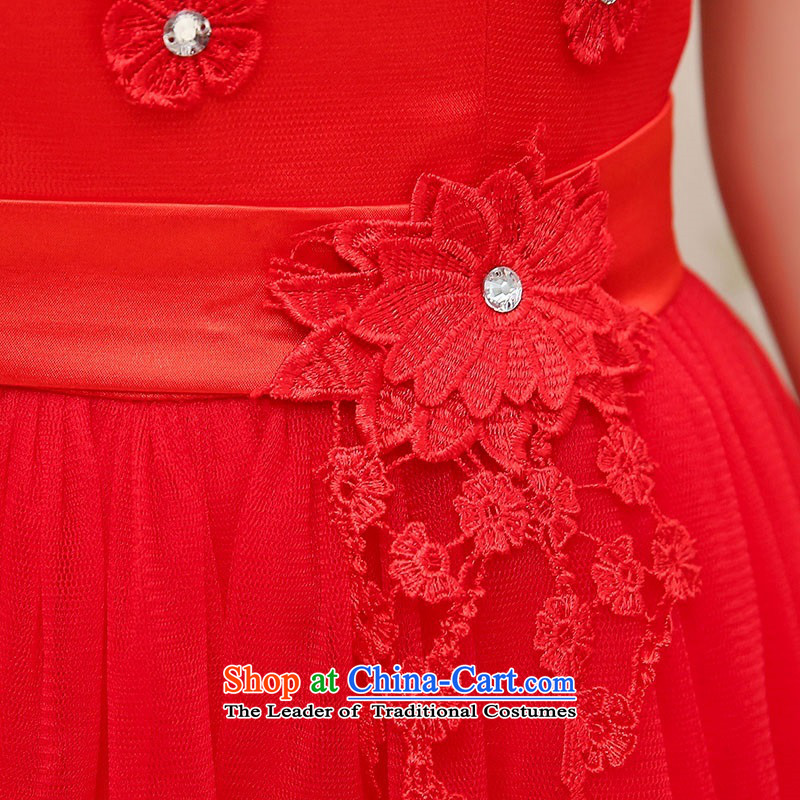 2015 Autumn and winter, large red lace round-neck collar bridal dresses Sau San Video Foutune of dress thin lace princess bride adorned with flowers skirt bon bon Skirts 1 red XL,UYUK,,, shopping on the Internet