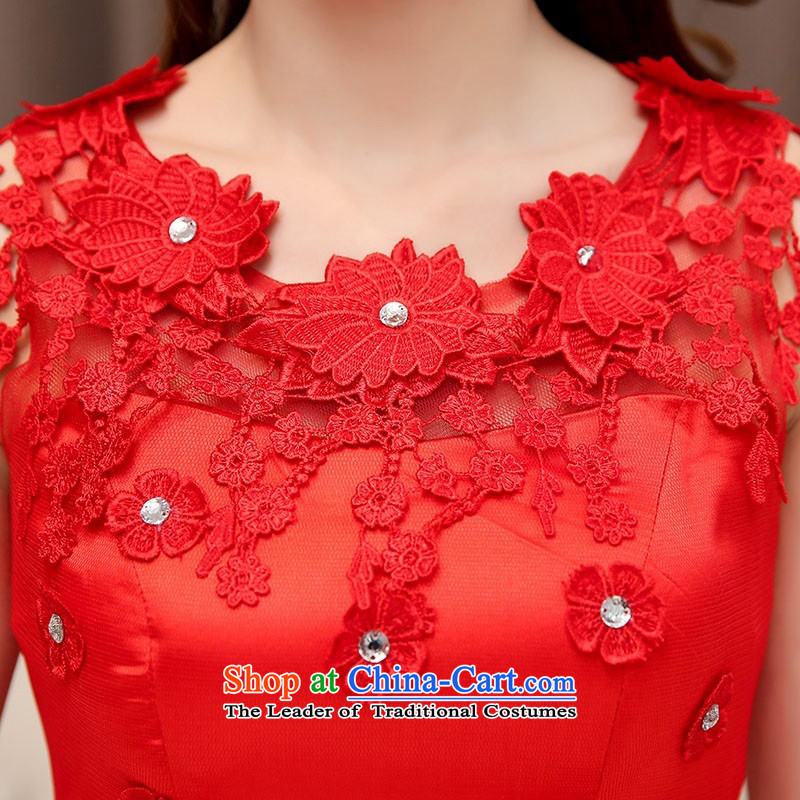 2015 Autumn and winter, large red lace round-neck collar bridal dresses Sau San Video Foutune of dress thin lace princess bride adorned with flowers skirt bon bon Skirts 1 red XL,UYUK,,, shopping on the Internet