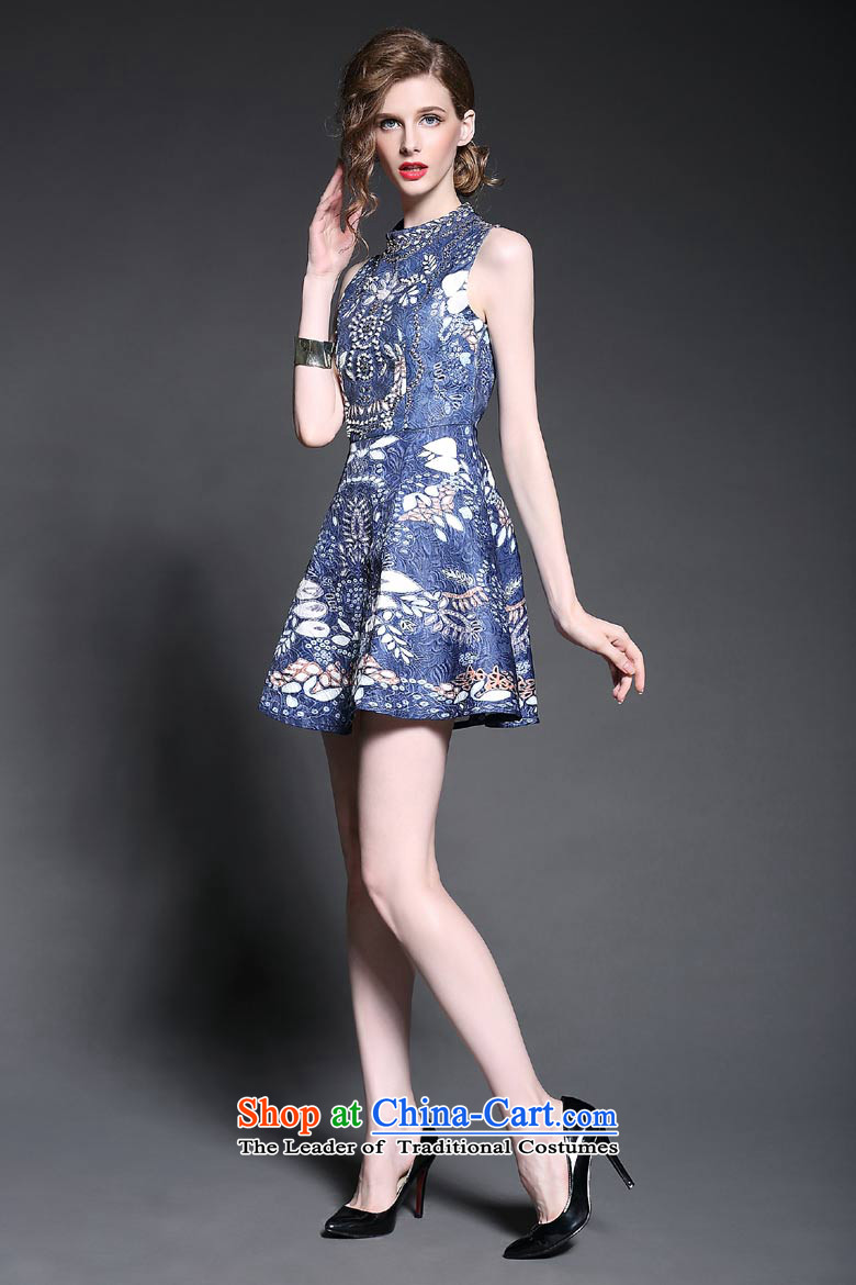 The United States at the autumn 2015 Nail Pearl Connie diamond jacquard vest skirt stamp Mock-neck Sau San foutune bon bon forming the sleeveless dresses 5CLY Blue M picture, prices, brand platters! The elections are supplied in the national character of distribution, so action, buy now enjoy more preferential! As soon as possible.