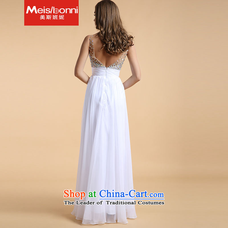 The United States, Europe and the new 2015 Connie stylish pearl stitching V-neck and sexy long skirt suits evening dresses long skirt white , S, Taliban meisibonni stephanie () , , , shopping on the Internet