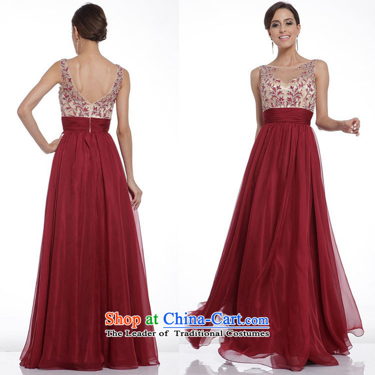 The United States, Europe and the new 2015 Connie solid color embroidery Foutune of sexy back large dresses dress long skirt 5CLY wine red L picture, prices, brand platters! The elections are supplied in the national character of distribution, so action, buy now enjoy more preferential! As soon as possible.