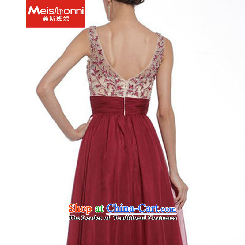 The United States, Europe and the new 2015 Connie solid color embroidery Foutune of sexy back large dresses dress long skirt 5CLY wine red , L, Stephanie (meisibonni Taliban) , , , shopping on the Internet