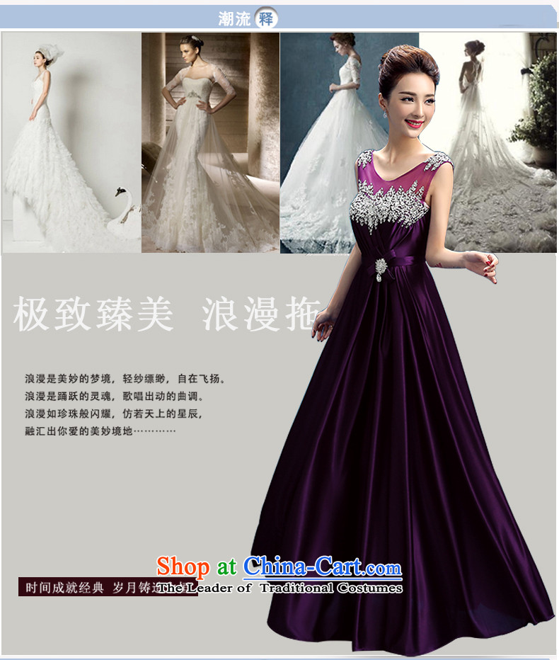 Embroidered brides is 2015 autumn and winter new Korean version of Word will shoulder the bride banquet evening dresses purple S Suzhou shipment picture, prices, brand platters! The elections are supplied in the national character of distribution, so action, buy now enjoy more preferential! As soon as possible.