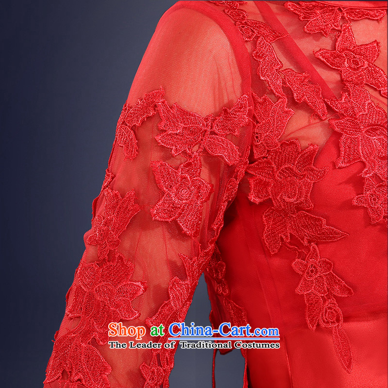The new 2015 Service bows of autumn and winter red lace in marriages bows short-sleeved) small red dress S, Nicole Kidman (nicole richie) , , , shopping on the Internet