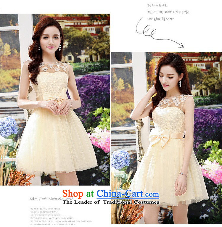 Upscale dress lace round-neck collar dresses sleeveless dress bon bon skirt 2015 Summer New flower bud skirt wedding dress bridesmaid skirt princess apricot L photo, prices, brand platters! The elections are supplied in the national character of distribution, so action, buy now enjoy more preferential! As soon as possible.