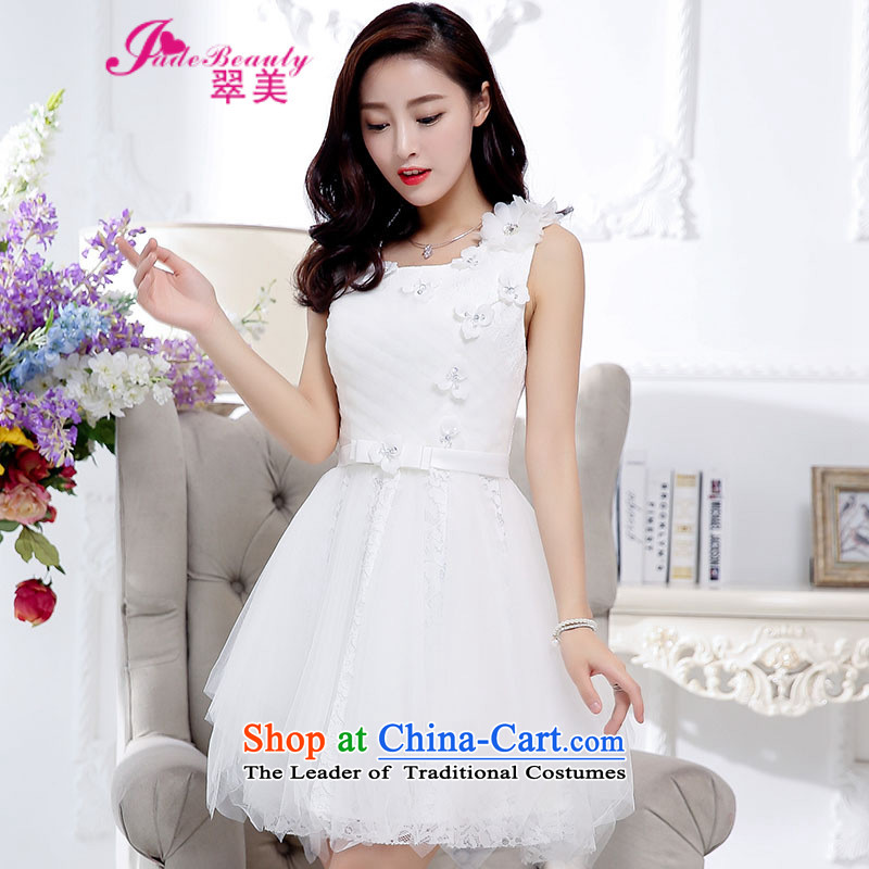 The Hong Kong 2015 Autumn dress new stylish temperament dress evening dresses back door onto female white flowers, L, Butterfly Ting (HUADIETING) , , , shopping on the Internet