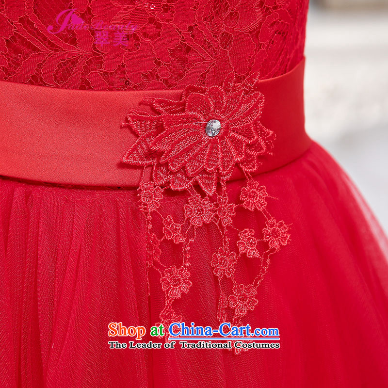 The Hong Kong 2015 autumn and winter evening dress bride wedding dress red bows to large service bridesmaid long-sleeved blouses and red M spent 339,600 Ting (HUADIETING) , , , shopping on the Internet