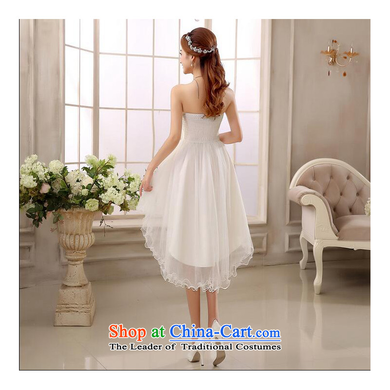 As Korean version 2015 on new marriages bows services bridesmaid red lace wiping the chest after short long short skirts dresses small red short) on risk has been pressed XL, online shopping