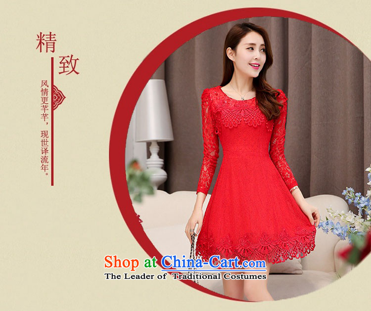 2015 Autumn and Winter Ms. new large red round-neck collar long-sleeved bridal dresses video thin lace Sau San long-sleeved engraving bride skirts temperament gentlewoman bows services 1 red XL Photo, prices, brand platters! The elections are supplied in the national character of distribution, so action, buy now enjoy more preferential! As soon as possible.