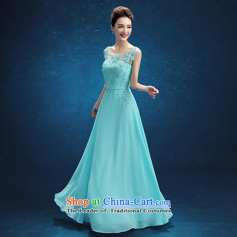 No new 2015 bride embroidered evening dresses wedding services winter Bridal Fashion bows lace Sau San marriage bridesmaid mission dress female bridesmaid skyblue services L , Suzhou embroidery brides shipment has been pressed shopping on the Internet