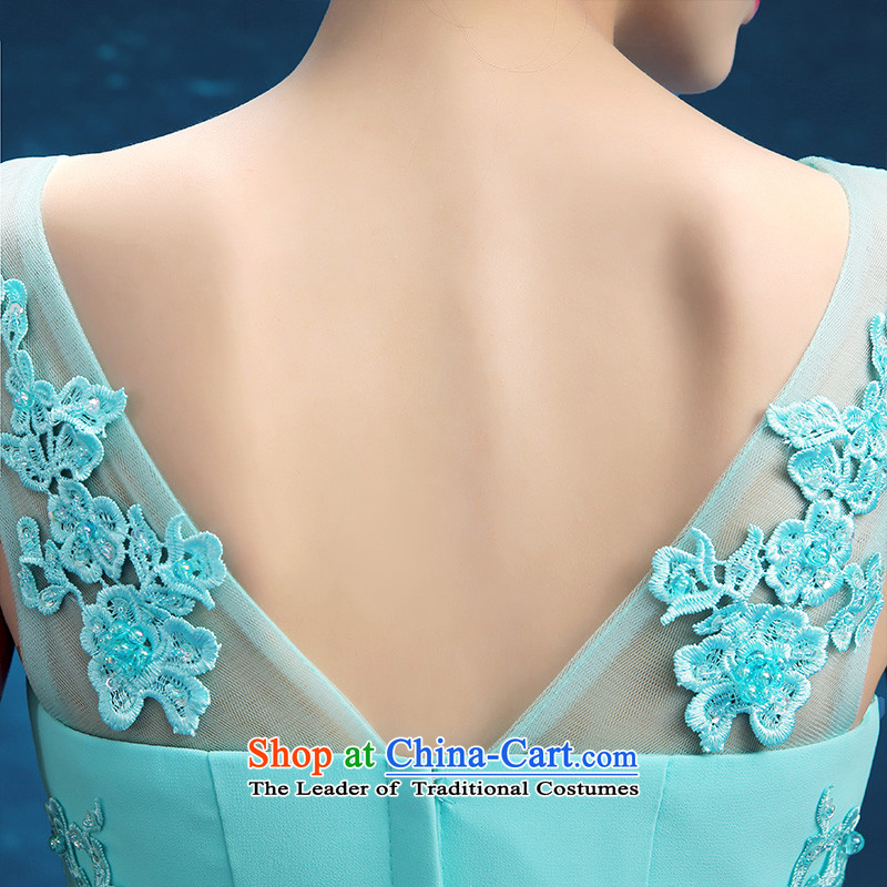 No new 2015 bride embroidered evening dresses wedding services winter Bridal Fashion bows lace Sau San marriage bridesmaid mission dress female bridesmaid skyblue services L , Suzhou embroidery brides shipment has been pressed shopping on the Internet