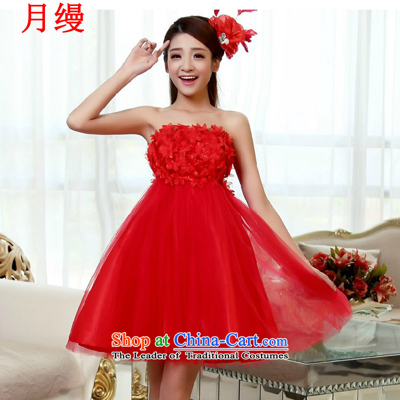 The following new paragraph on 2015 bridesmaid dress red anointed breast height waist short of married women serving evening drink pink , L, on risk has been pressed shopping on the Internet