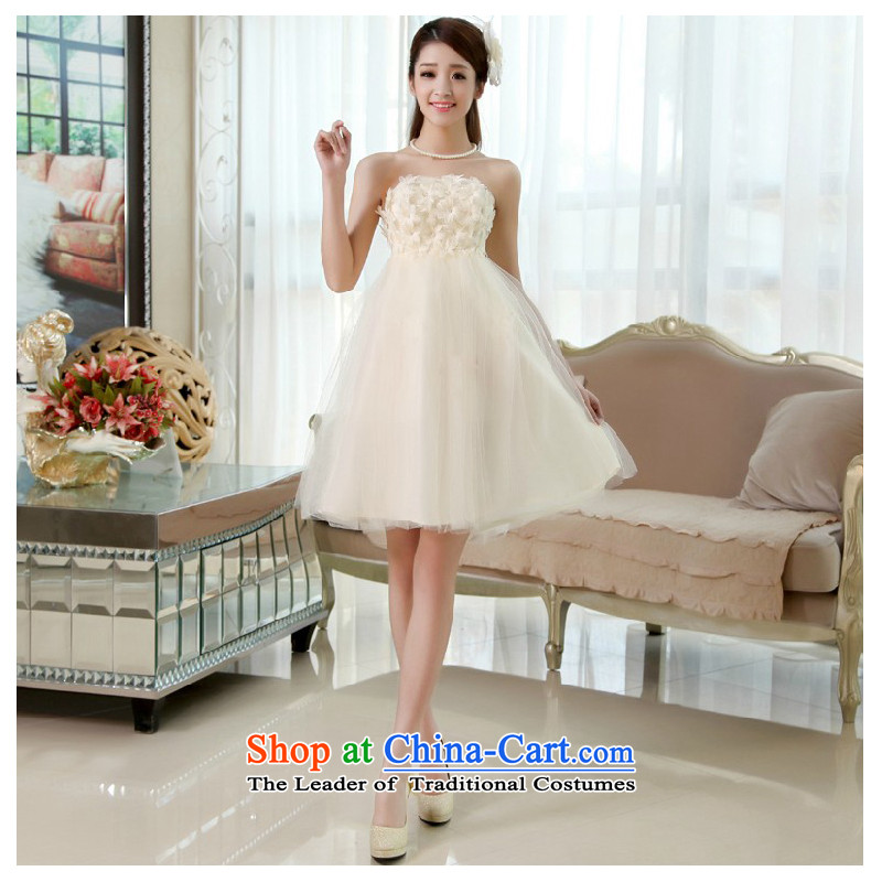 The following new paragraph on 2015 bridesmaid dress red anointed breast height waist short of married women serving evening drink pink , L, on risk has been pressed shopping on the Internet