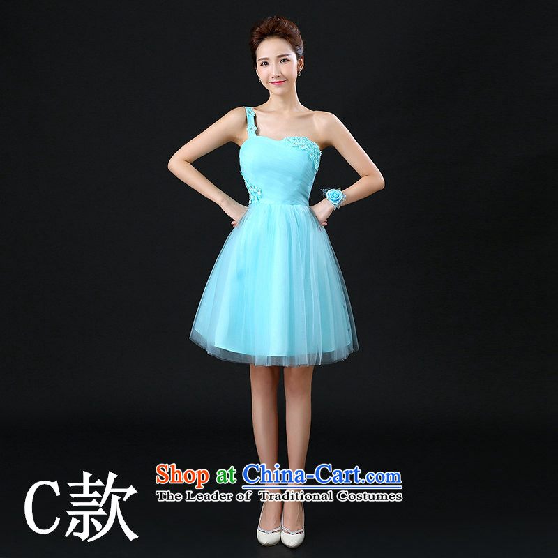 Tim red makeup bridesmaid Dress Short of dress and sisters in 2015 winter Chorus will new small dress bridesmaid mission blue skirt LF042 BRIDESMAID E) wrist flower , L, Tim hates makeup and shopping on the Internet has been pressed.